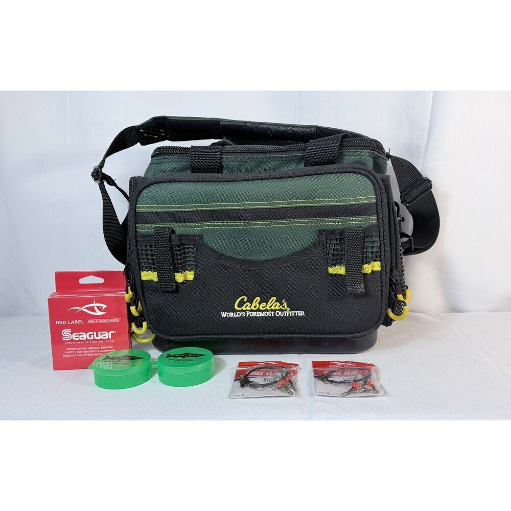 Cabela's Advanced Anglers Pro Series Fishing Hunting Bag Carry All Green Lot